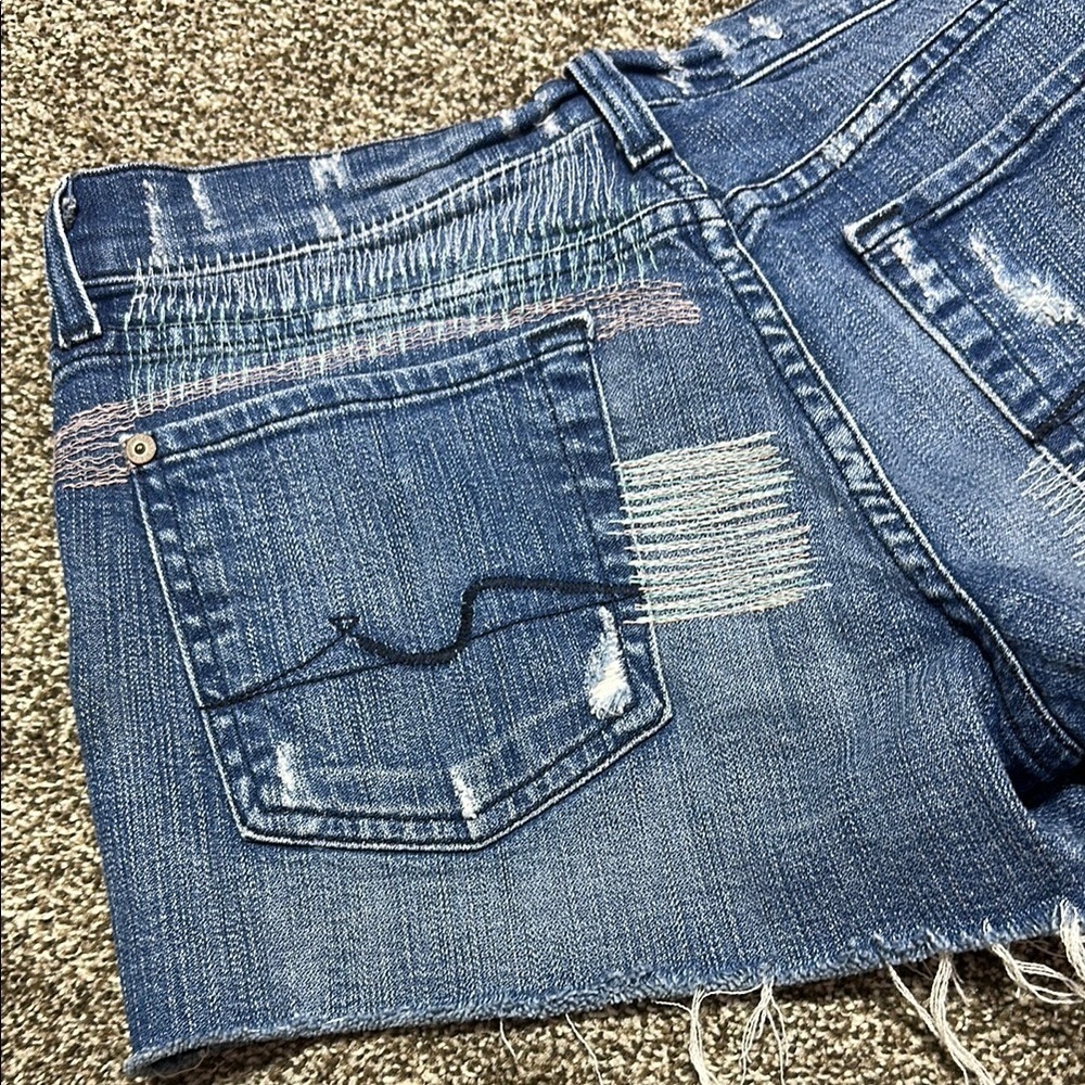 7 for all mankind Denim Distressed Women's Shorts size 27 - Picture 13 of 14